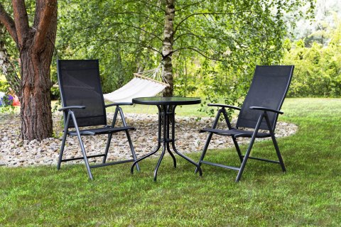 STOLIK OGRODOWY 60 CM SZKŁO HARTOWANE STÓŁ NA OGRÓD TARAS BALKON MULTIGARDEN