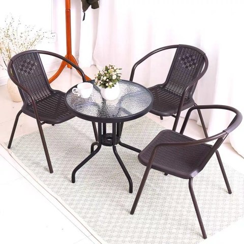 STOLIK OGRODOWY 60 CM SZKŁO HARTOWANE STÓŁ NA OGRÓD TARAS BALKON MULTIGARDEN