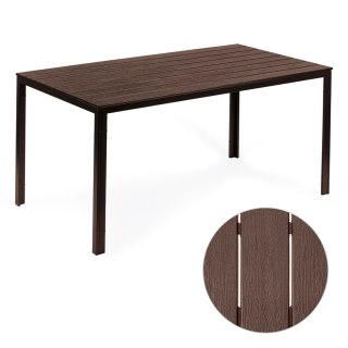 STÓŁ OGRODOWY 6-OSOBOWY 156X78 CM POLYWOOD MEBLE NA TARAS BRĄZOWY