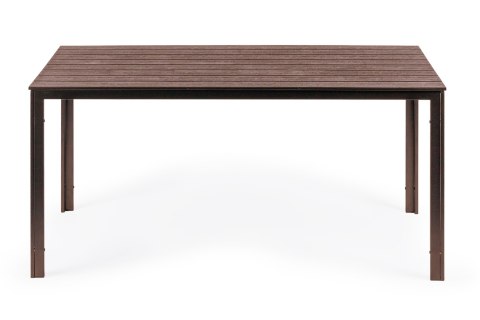 STÓŁ OGRODOWY 6-OSOBOWY 156X78 CM POLYWOOD MEBLE NA TARAS BRĄZOWY