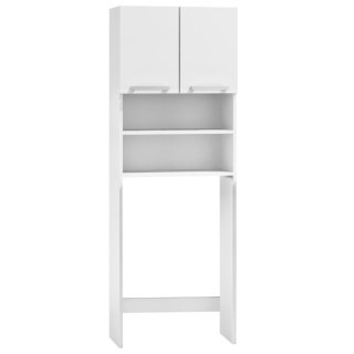 SZAFKA NA PRALKĘ ŁAZIENKOWA BIAŁA SZAFKA Z PÓŁKAMI 183 CM MODERNHOME