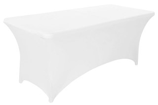 Obrus Uniwersalny Pokrowiec Na Stół Cateringowy 240 cm 8FT Biały Elastyczny