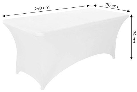 Obrus Uniwersalny Pokrowiec Na Stół Cateringowy 240 cm 8FT Biały Elastyczny