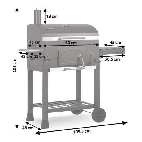 Grill węglowy z pokrowcem Berdsen BD-891 czarny ogrodowy