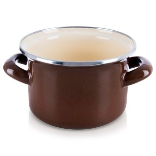 Garnek emaliowany indukcja na indukcję gaz BROWN mały 14 cm 950 ml ORION 113360