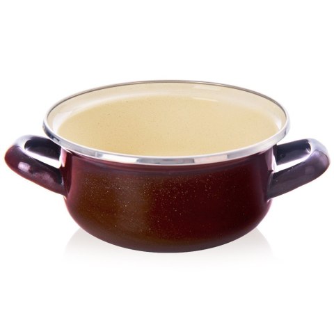 Garnek emaliowany indukcja na indukcję gaz BROWN mały 16 cm 1L ORION 113328