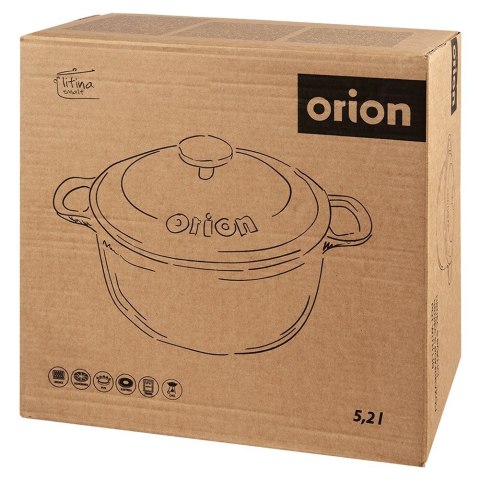 Garnek z pokrywką żeliwny emaliowany ciężki indukcja LITINA 26 cm 5.2L ORION 113348