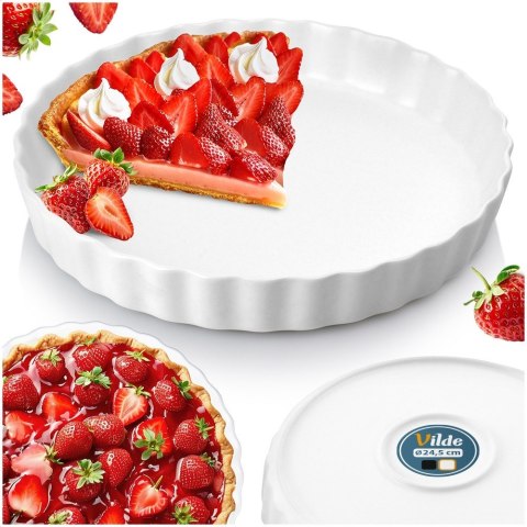 FORMA DO PIECZENIA TARTY CIASTA CERAMICZNA BIAŁA 24.5CM VILDE 279004