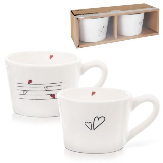 Kubki ceramiczne do kawy herbaty SERCE 210 ml zestaw kubków 2 sztuki ORION 128864