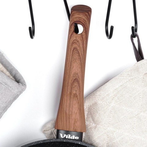 Patelnia granitowa nieprzywierająca indukcja NON-STICK BLACK&WOOD 24 cm VILDE 199060