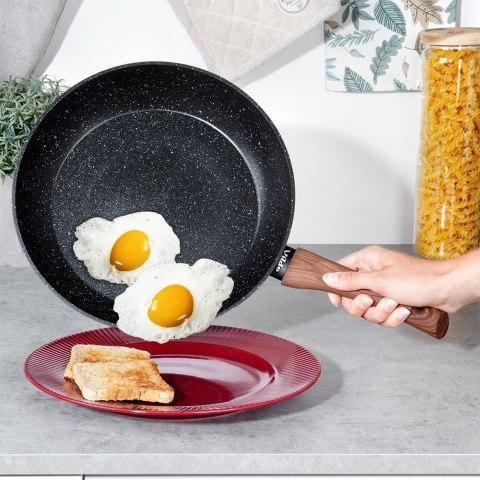 Patelnia granitowa nieprzywierająca indukcja NON-STICK BLACK&WOOD 28 cm VILDE 199062