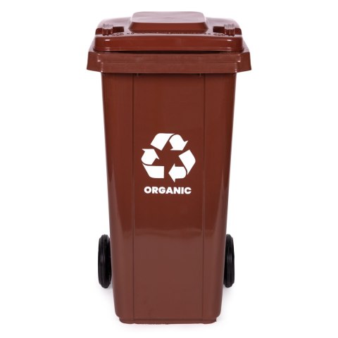 Zestaw 2 Koszy Na Śmieci Ppjemniki 2X120L Czarny Brązowy Odpady Zmieszane Bio Gumowe Koła