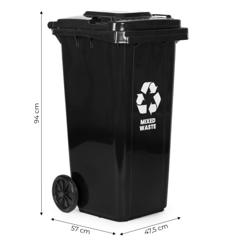 Zestaw 2 Koszy Na Śmieci Ppjemniki 2X120L Czarny Brązowy Odpady Zmieszane Bio Gumowe Koła