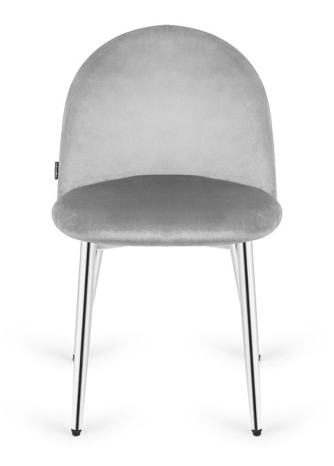 Krzesło tapicerowane GLORIA LIGHT GREY VELVET SILVER