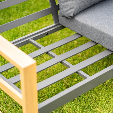 Zestaw Mebli Ogrodowych Jadalnianych DUISBURG Sofa Fotel Stolik ANTRACYT / BRĄZOWY