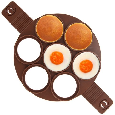 FORMA FOREMKA DO SMAŻENIA JAJEK PANCAKE SILIKONOWA BRĄZOWA SILLINIE ORION 151791