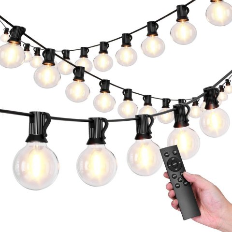 Girlanda Ogrodowa Świetlna Łańcuch 25 x LED 15m 9 Trybów Lampki Ogrodowe 9W