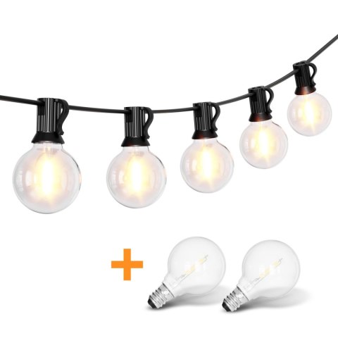 Girlanda Ogrodowa Świetlna Łańcuch 25 x LED 15m 9 Trybów Lampki Ogrodowe 9W