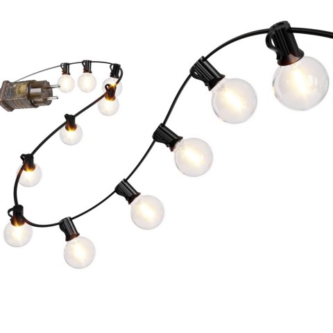 Girlanda Ogrodowa Świetlna Łańcuch 25 x LED 15m 9 Trybów Lampki Ogrodowe 9W