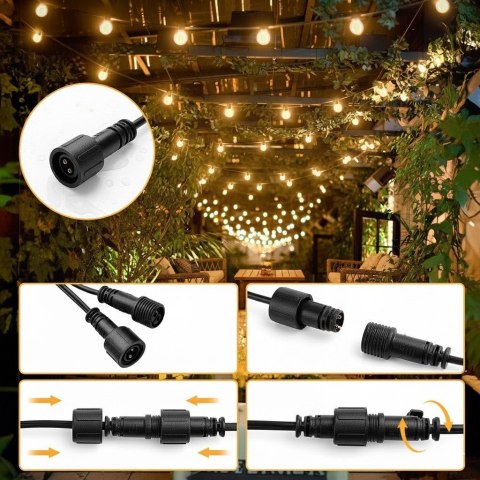 Girlanda Ogrodowa Świetlna Łańcuch 25 x LED 15m 9 Trybów Lampki Ogrodowe 9W