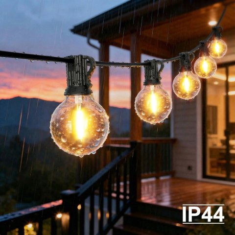 Girlanda Ogrodowa Świetlna Łańcuch 25 x LED 15m 9 Trybów Lampki Ogrodowe 9W