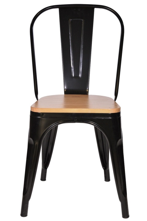 Zestaw Cztery Krzesła Metalowe Loft Corsica Nero Pine