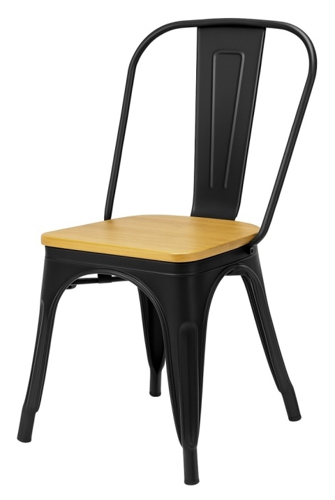 Zestaw Cztery Krzesła Metalowe Loft Corsica Nero Pine