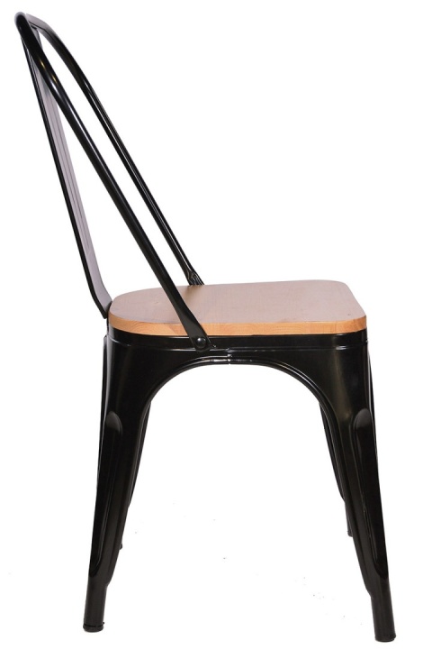 Zestaw Cztery Krzesła Metalowe Loft Corsica Nero Pine