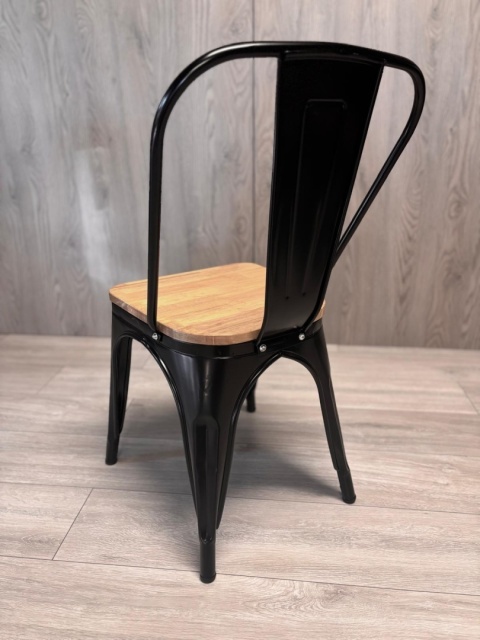 Zestaw Cztery Krzesła Metalowe Loft Corsica Nero Pine