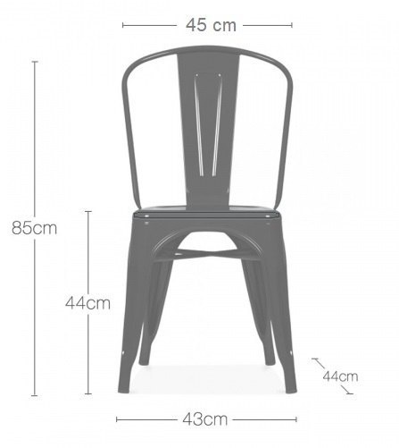 Zestaw Cztery Krzesła Metalowe Loft Corsica Nero Pine