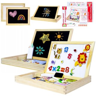 Drewniana Wielofunkcyjna Tablica Edukacyjna 2w1 Magnesy Zadania Matematyka