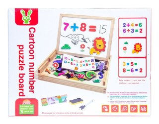 Drewniana Wielofunkcyjna Tablica Edukacyjna 2w1 Magnesy Zadania Matematyka