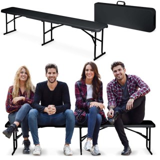 Ławka ogrodowa cateringowa składana 180 cm Plonos czarna