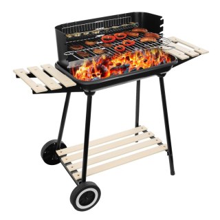 Grill Węglowy Ogrodowy Na Kółkach Z 3 Półkami