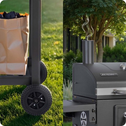 Grill węglowy z pokrowcem Berdsen BD-892 czarny ogrodowy