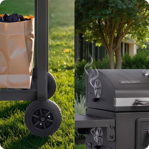 Grill węglowy z pokrowcem Berdsen BD-892 czarny ogrodowy