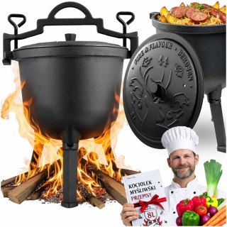Kociołek żeliwny 8l garnek myśliwski pieczonki na ognisko grill BD-482 348200