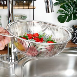 CEDZAK KUCHENNY Z UCHWYTAMI DURSZLAK STALOWY SITKO ANETT 20.5CM ORION 124477