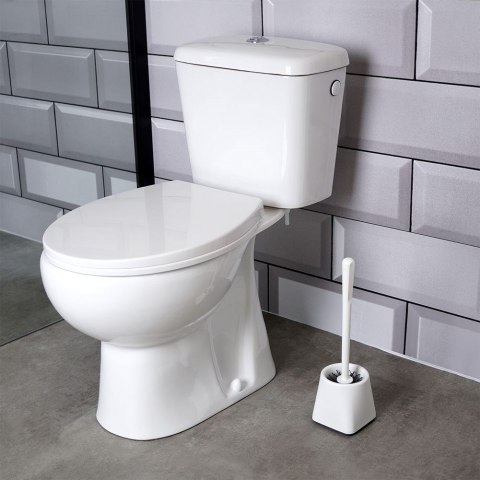 Szczotka do czyszczenia WC toalety ubikacji silikonowa ze stojakiem biała ORION 540660