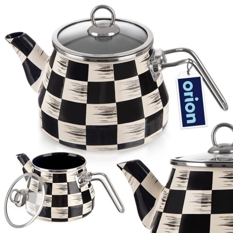 Czajnik emaliowany na gaz SZACHOWNICA 2L ORION 113523