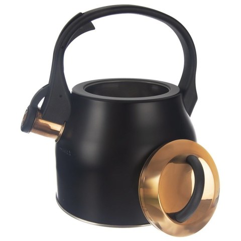 Czajnik z gwizdkiem stalowy na gaz indukcja czarny złoty 3L ORION 113520