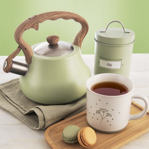 Czajnik z gwizdkiem stalowy na gaz indukcja zielony GREENISH 3L ORION 113522