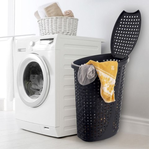 Kosz na pranie plastikowy czarny 45L ORION 731505