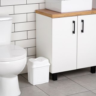 Kosz na śmieci do biura łazienki kuchni łazienkowy plastikowy biały 5L ORION 731335