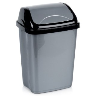 Kosz na śmieci plastikowy śmietnik szary błyszczący 10L do kuchni ORION 731353