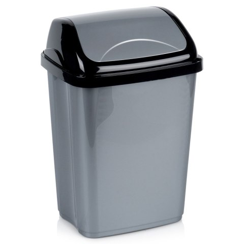 Kosz na śmieci plastikowy śmietnik szary błyszczący 10L do kuchni ORION 731353