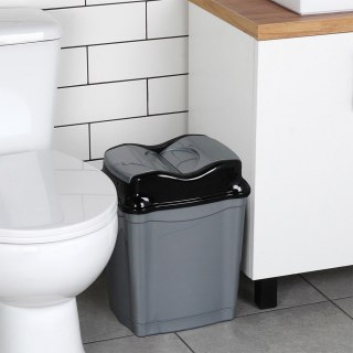Kosz na śmieci plastikowy śmietnik szary błyszczący 16L do kuchni ORION 731342