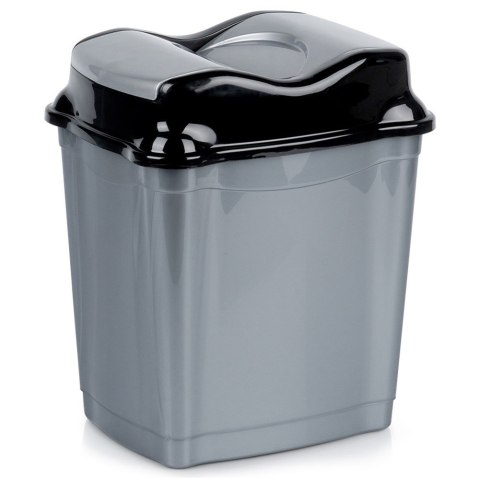Kosz na śmieci plastikowy śmietnik szary błyszczący 16L do kuchni ORION 731342