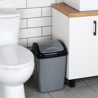 Kosz na śmieci plastikowy śmietnik szary błyszczący 16L do kuchni ORION 731356