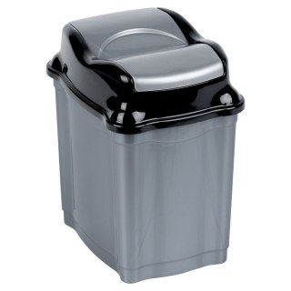 Kosz na śmieci plastikowy śmietnik szary błyszczący 5L do kuchni ORION 731336